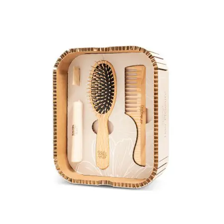 Kit cepillo y peine de madera para media melena | Tek