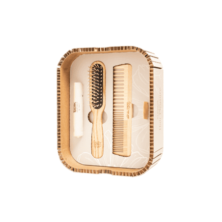 Kit cepillo y peine de madera para pelo corto — Tek Hair Pleasure
